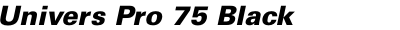 Univers Pro 75 Black Oblique
